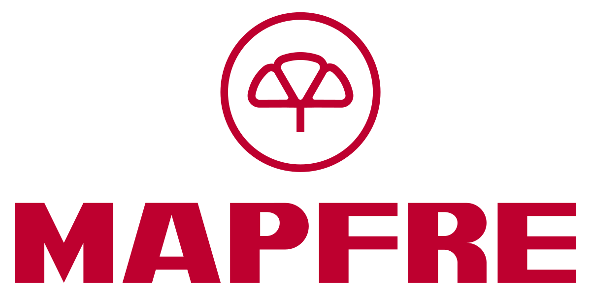 Logotipo de MAPFRE en color rojo con ícono circular.