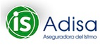 Logotipo de IS Adisa con elementos circulares verdes y texto en azul.