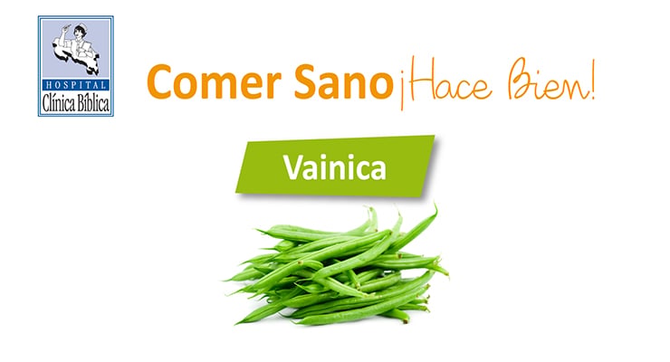 Imagen promocional de vainica con el mensaje Comer sano hace bien del Hospital Clínica Bíblica