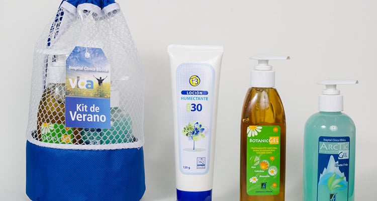 Kit de verano con protector solar, loción hidratante y geles para cuidado de la piel