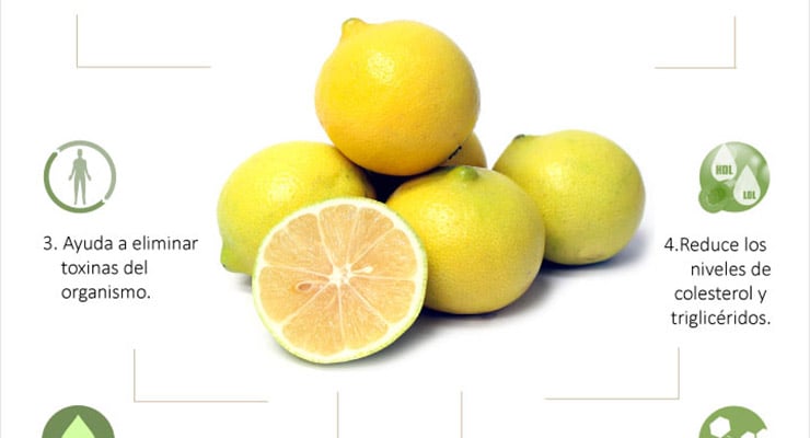 Limones dulces enteros y uno partido mostrando la pulpa sobre fondo blanco.