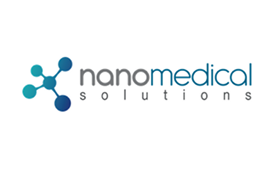 Logotipo de Nanomedical Solutions en tonos azul y gris