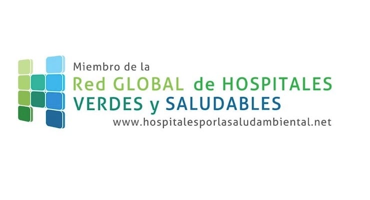 Logotipo de la Red Global de Hospitales Verdes y Saludables, de la cual forma parte el Hospital Clínica Bíblica