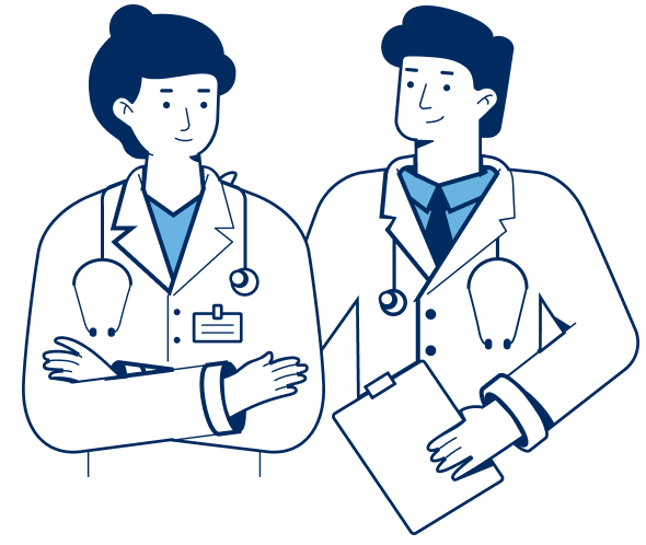 Ilustración de dos médicos