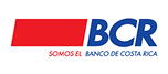 Logotipo del BCR Banco de Costa Rica en rojo y azul.