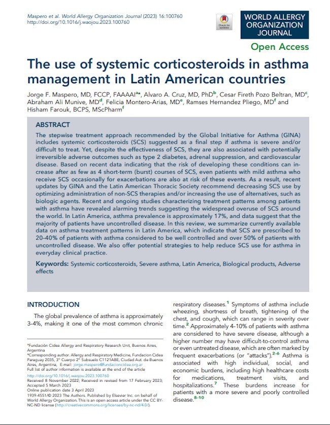 The use of systemic corticosteroids in asthma management in Latin American countries