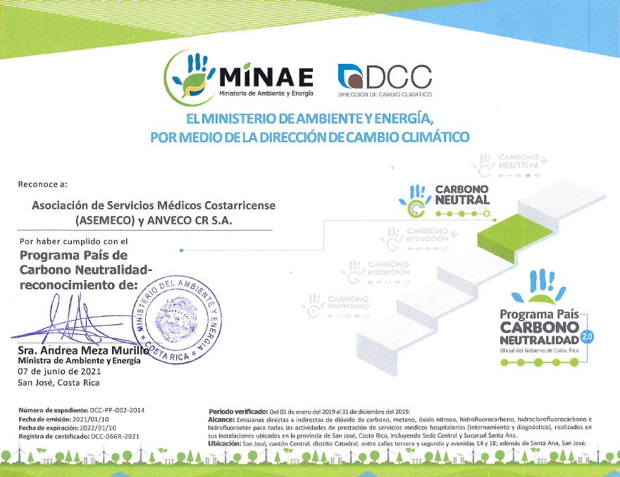 Carbon Neutral Declaration - Hospital Clínica Bíblica