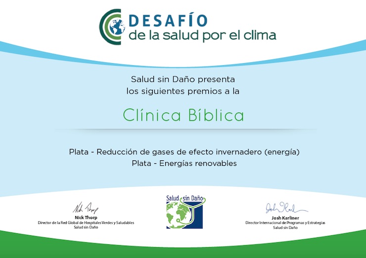 Climate health challenge - Hospital Clínica Bíblica