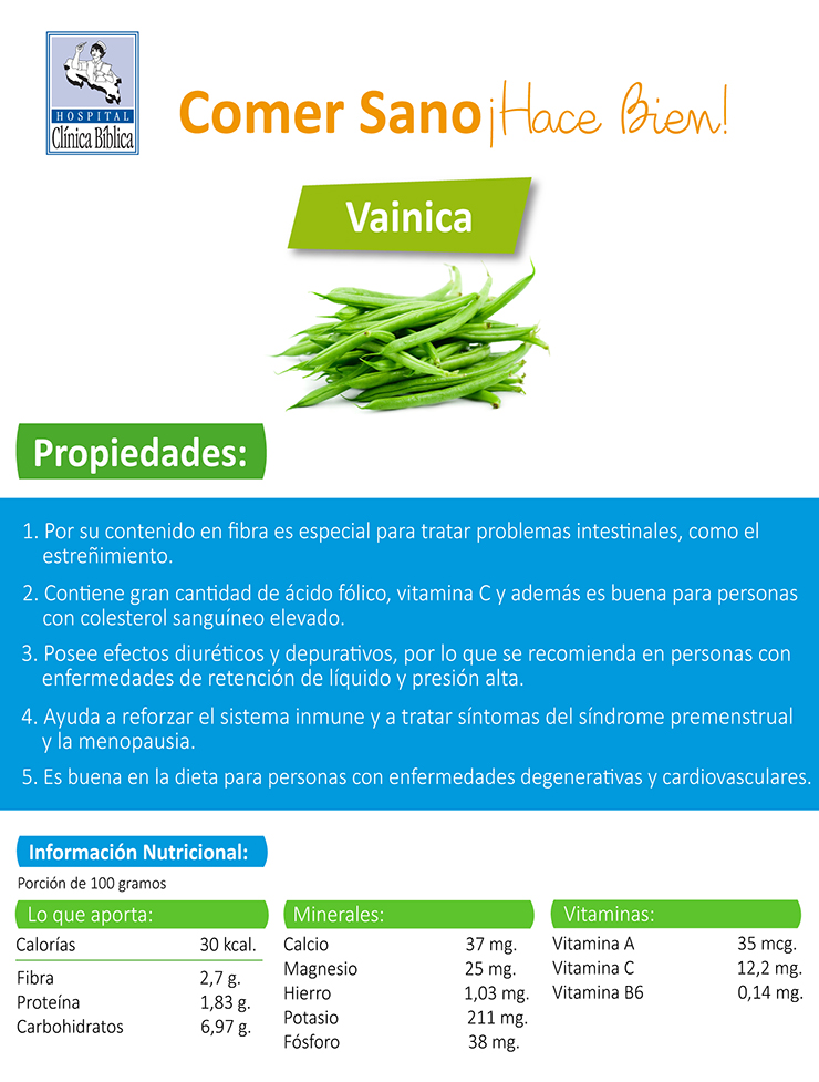 Propiedades de la vainica