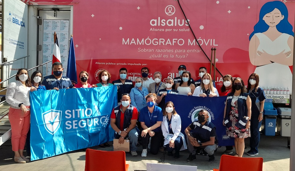 Evento de inauguración de la ruta del mamógrafo móvil ALSALUS para el 2022 en Paquera